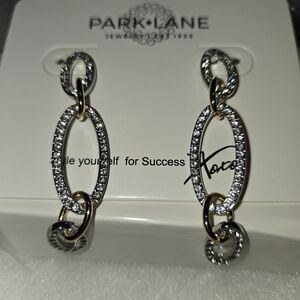 Park Lane Gold and Silver Oval Link Earrings